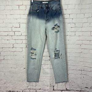 Pacsun Jeans Ultra High Rise Slim Womens 24 Distressed Button Fly Straight